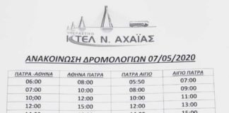 Υπεραστικό ΚΤΕΛ Νομού Αχαΐας: Δρομολόγια 07/05/2020 ktel-dromologia7-5-20