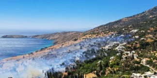 Άνδρος: Στο «μάτι» της φωτιάς Παλαιόπολη και Κόλυμπος – Διαδοχικά 112 για εκκενώσεις