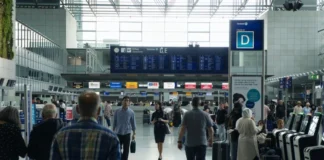 Το νέο σύστημα εισόδου της ΕΕ ταλαιπωρεί τους ταξιδιώτες: Ως και δύο ώρες αναμονή στα μεγάλα αεροδρόμια της Ευρώπης Επιβάτες σε ουρά αναμονής σε αεροδρόμιο – αρχείο